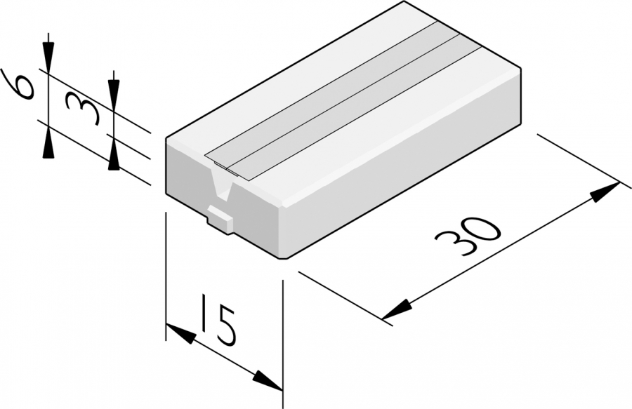 EV-kabelgoottegels 30x15