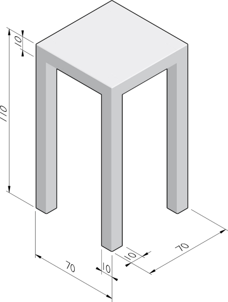 Statafel 70x70