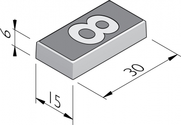 Cijfertegels 15x30