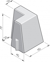 Bloembakhoekstukken 20/40x70