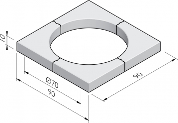 Boomkrans 90x90x10 gesloten